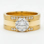 Thick Gold Wedding Ring with Diamond