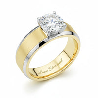 Thick Gold Wedding Ring with Diamond — Ansicht 2
