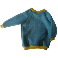 Organic Wool Jumper in Boiled Wool - Blue for Babies & Kids — Ansicht 6