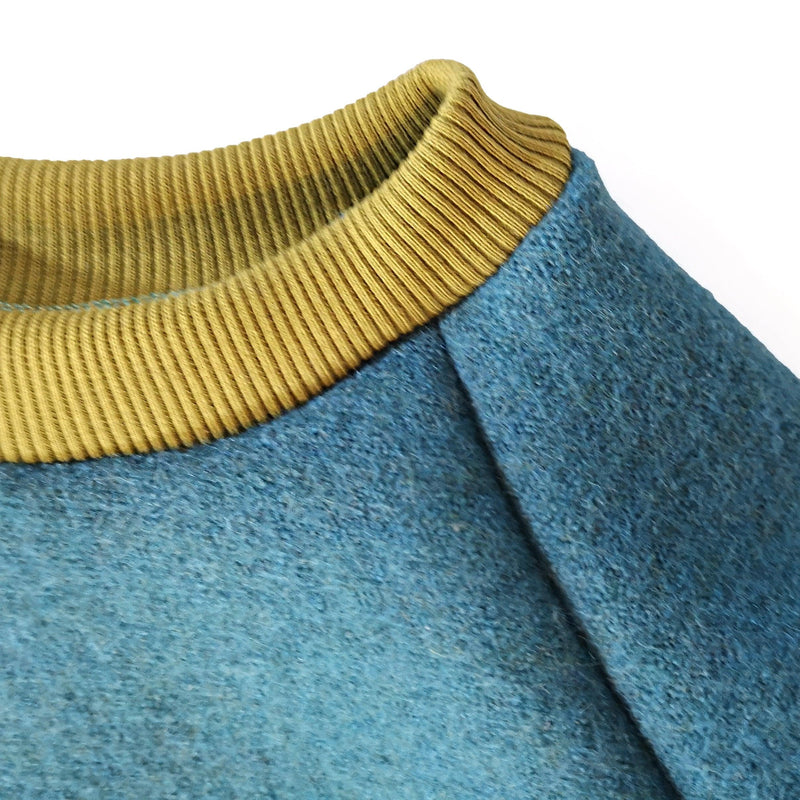 Organic Wool Jumper in Boiled Wool - Blue for Babies & Kids — Ansicht 7