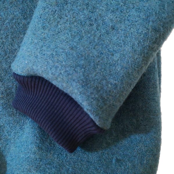 Organic Wool Jumper in Boiled Wool - Blue for Babies & Kids