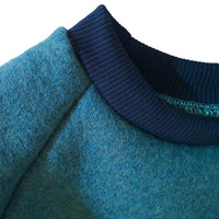Organic Wool Jumper in Boiled Wool - Blue for Babies & Kids — Ansicht 3