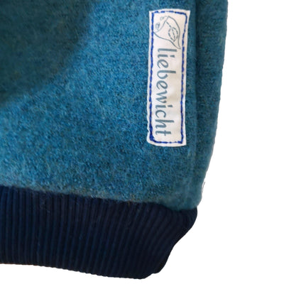 Organic Wool Jumper in Boiled Wool - Blue for Babies & Kids
