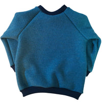 Organic Wool Jumper in Boiled Wool - Blue for Babies & Kids — Ansicht 5