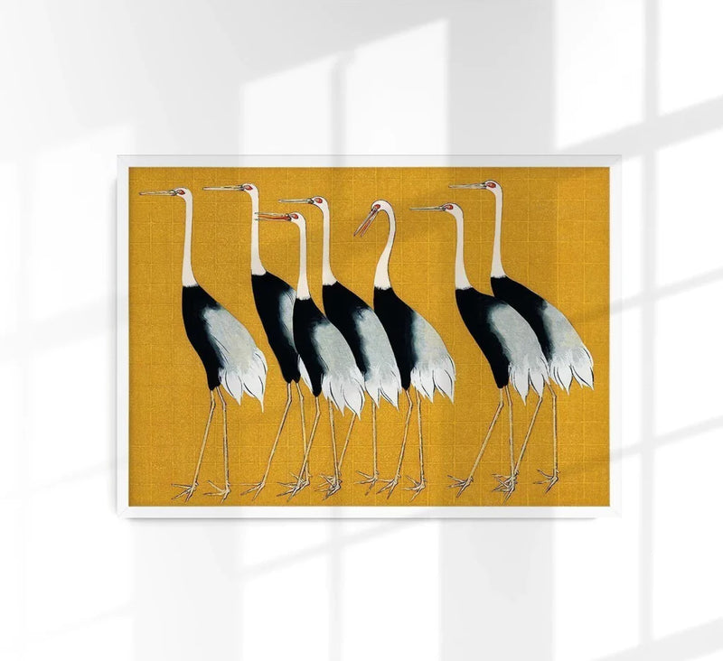 7 Japanese Red Crown Crane – Ogata Korin Fine Art Print Japanese motif — Patroa Studio