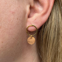 Olive Wood Drop Earrings Circles – Handmade in Cologne — Ansicht 1