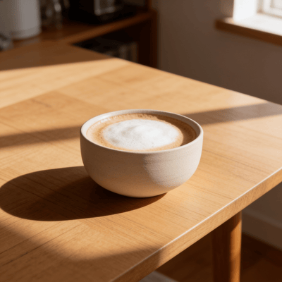 KUMO Cappuccino Cup Beige – Handmade Stoneware