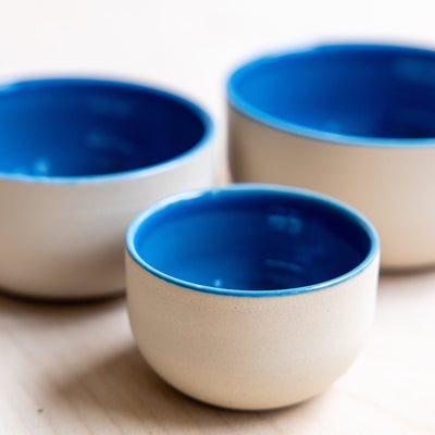 KUMO Flat White Blue Handmade Ceramic Mug
