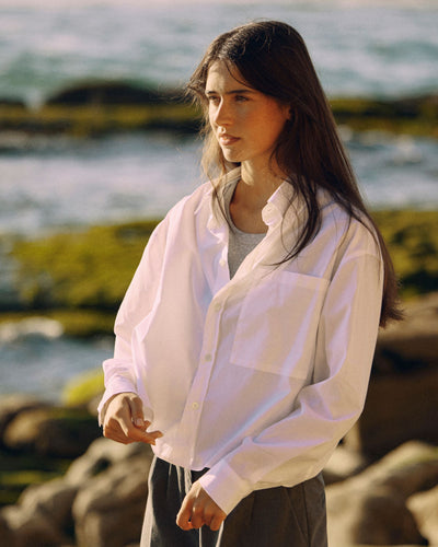 Short shirt blouse made of organic cotton