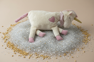 Kuschelkissen Einhorn mit Mikro Glasperlen und Hirsespelz