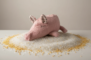 Kuschelkissen Schwein rosa mit Mikro Glasperlen und Hirsespelz