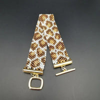 Beaded bracelet "Leo" leopard print hand-stitched peyote technique 3 colors — Ansicht 4