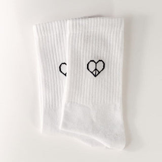 Love & Peace Statement Socken in weiß von arrel
