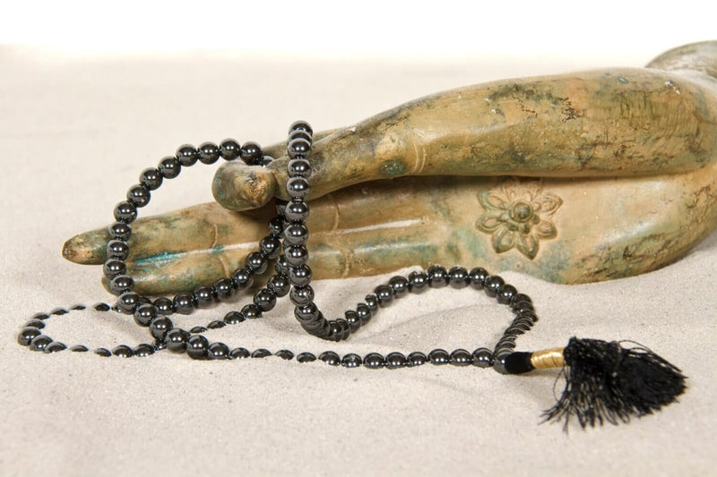 Mala Hematite 7mm Beads Handmade Meditation — Ansicht 2