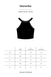 Crop Top AUDREY Organic Cotton Black S M L XL — Ansicht 6