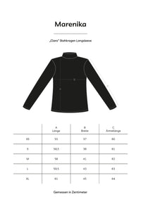 Stehkragen Longsleeve CLARA Bio-Baumwolle Schwarz — Ansicht 5