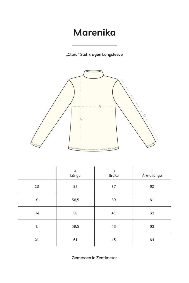 Stand-Up Collar Longsleeve CLARA – Organic Cotton Waffle Fabric White — Ansicht 5