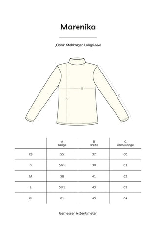 CLARA stand-up collar long-sleeve top – organic cotton | white | waffle fabric comfort