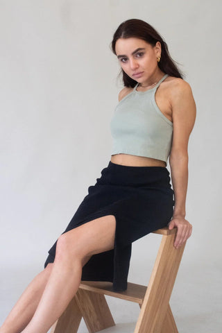 AUDREY Crop Top – Organic Cotton | Sage | Comfort &amp; Style