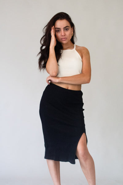 Crop-Top AUDREY Bio-Baumwolle Ecru blickdicht