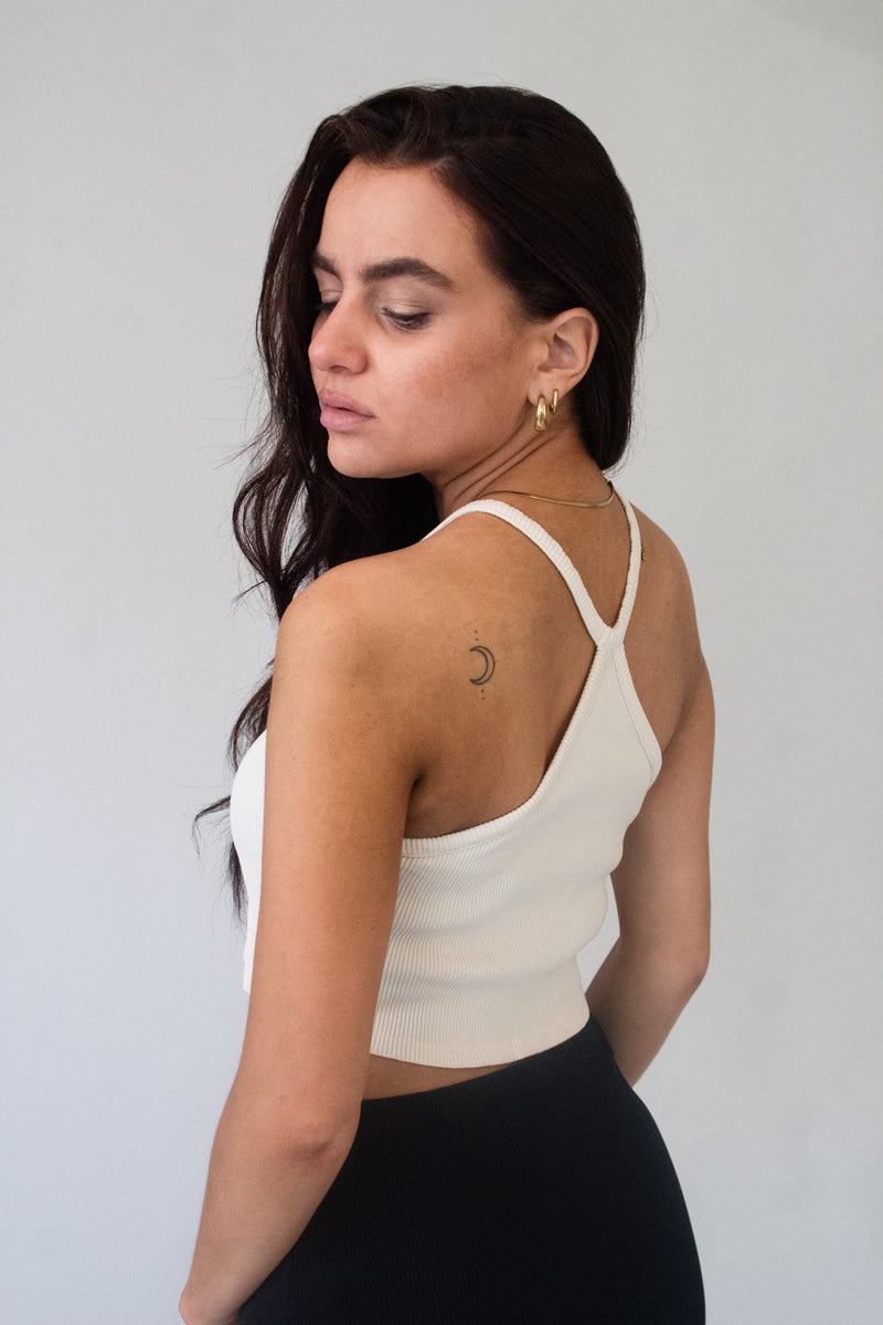 Crop-Top AUDREY Bio-Baumwolle Ecru blickdicht — Ansicht 5