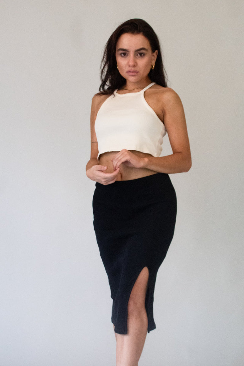 Crop-Top AUDREY Bio-Baumwolle Ecru blickdicht — Marenika