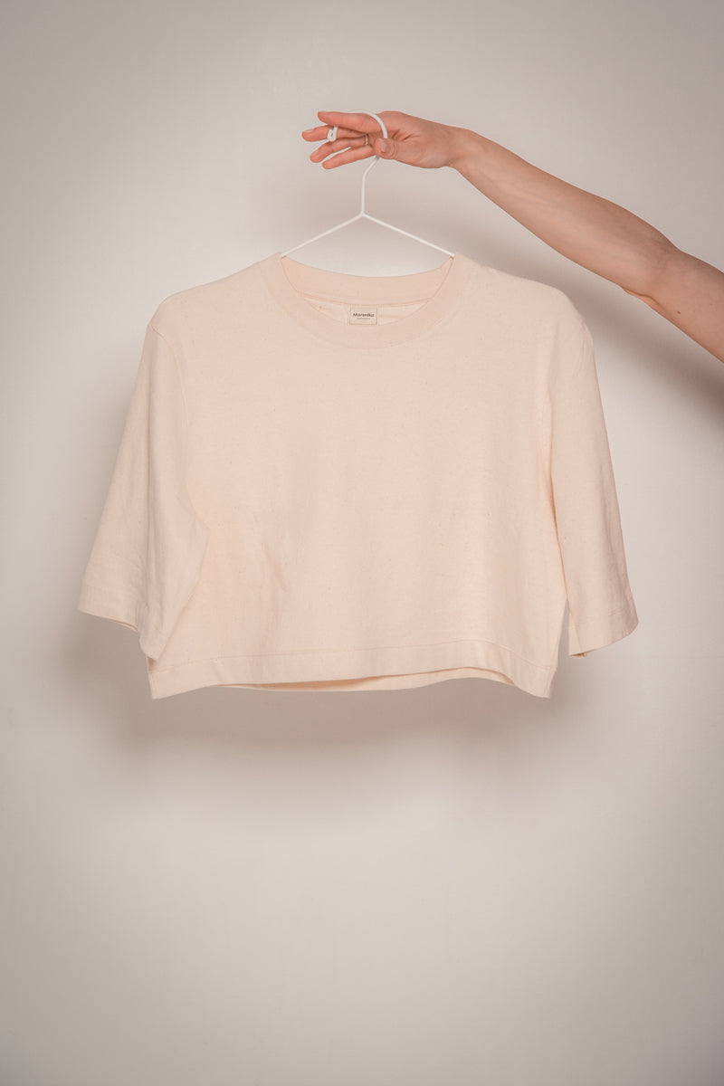 Crop-Top ELISA – Organic Cotton Beige — Ansicht 2