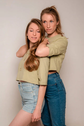 ELISA Crop Top – Organic Cotton | Sage | Opaque &amp; Stylish