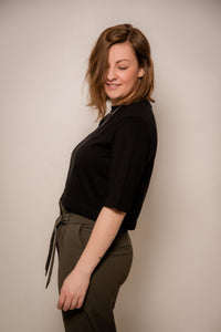 Crop Top ELISA Organic Cotton Black opaque versatile — Ansicht 4