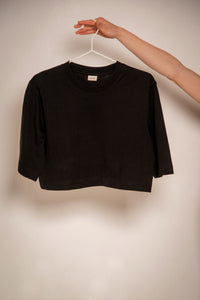 Crop Top ELISA Organic Cotton Black opaque versatile — Ansicht 5