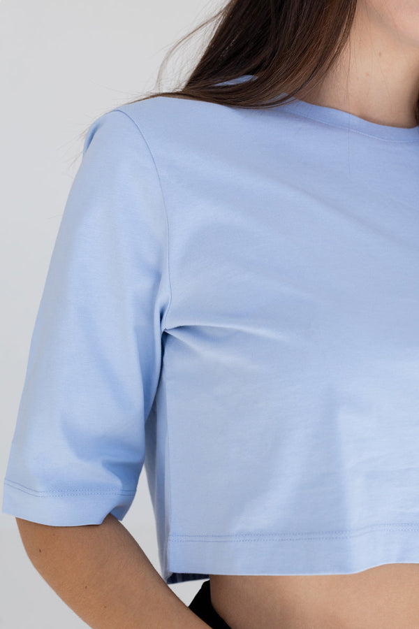 Crop Top ELISA Organic Cotton Light Blue Opaque