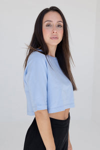 Crop Top ELISA Organic Cotton Light Blue Opaque — Ansicht 1