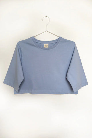 ELISA Crop Top – Organic Cotton | Light Blue | Opaque &amp; Stylish