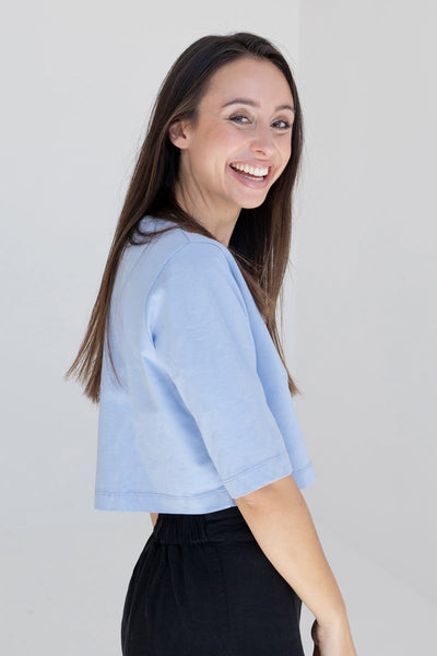 Crop Top ELISA Organic Cotton Light Blue Opaque
