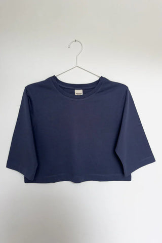 ELISA Crop Top – Opaque | Organic Cotton | Navy