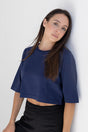 Crop-Top ELISA – Bio-Baumwolle, blickdicht, Navy