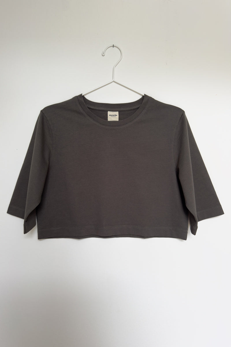 Crop top ELISA organic cotton olive – opaque, versatile to combine — Ansicht 4