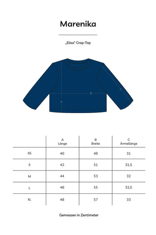 ELISA Crop Top – Opaque | Organic Cotton | Navy