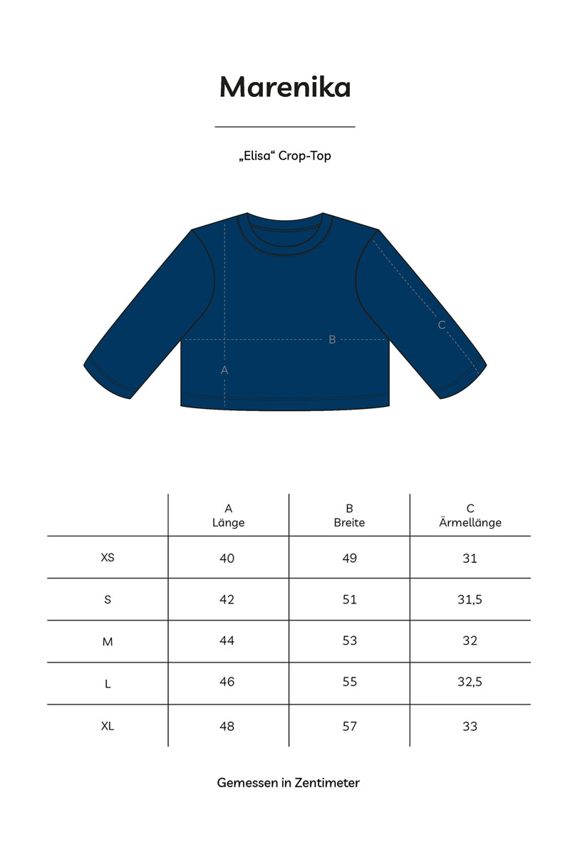 Crop-Top ELISA – Bio-Baumwolle, blickdicht, Navy — Ansicht 5
