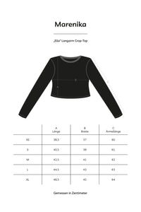 Long-Sleeve Crop Top ELLA Organic Cotton Black GOTS Certified — Ansicht 5