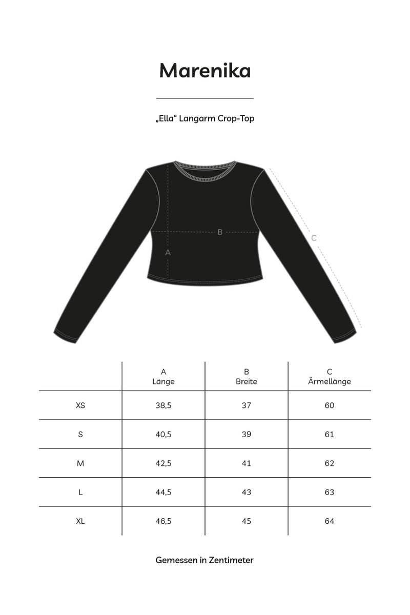 Long-Sleeve Crop Top ELLA Organic Cotton Black GOTS Certified — Ansicht 5