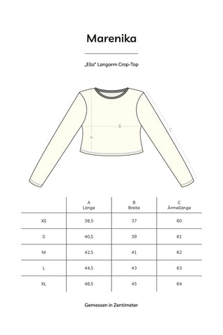 Long-sleeved crop top ELLA – organic cotton | Off-White | Comfort &amp; style
