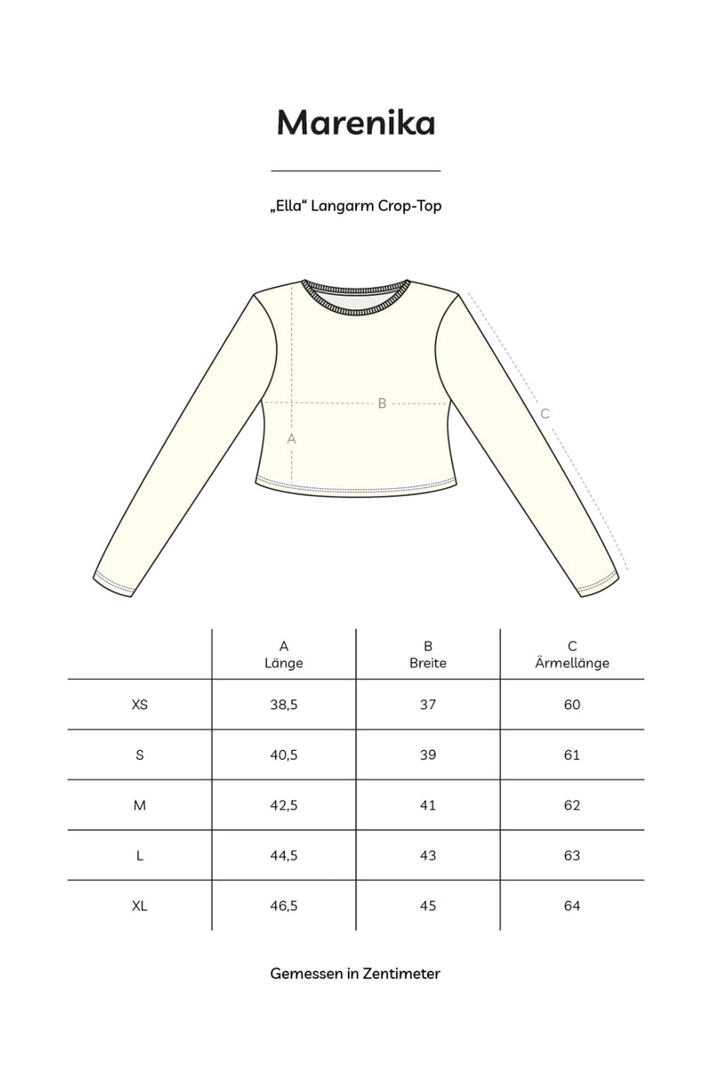 Langarm Crop-Top ELLA – Bio-Baumwolle Off-White — Ansicht 5