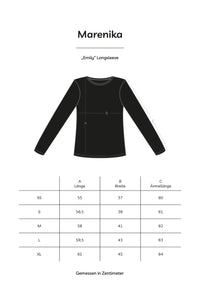 Round Neck Longsleeve EMILY Organic Cotton Black — Ansicht 4