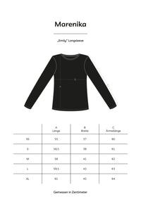Rundhals Longsleeve EMILY Bio-Baumwolle Schwarz — Ansicht 4