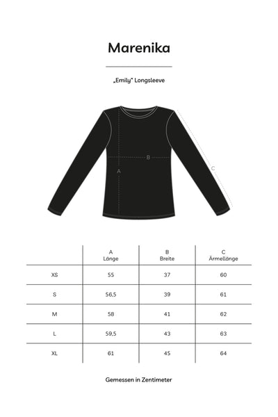 Rundhals Longsleeve EMILY Bio-Baumwolle Schwarz
