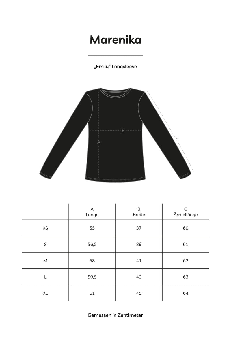 Rundhals Longsleeve EMILY Bio-Baumwolle Schwarz — Ansicht 4