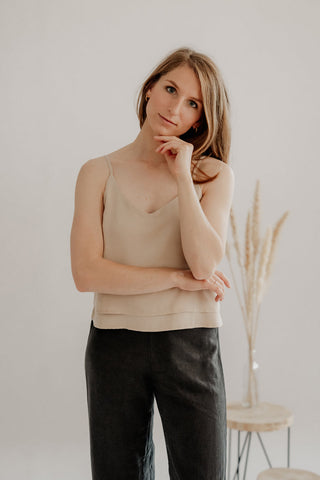 Top EMMA – Tencel Beige | Elegant Women's Shirt Sustainable