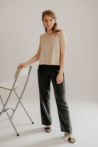 Top EMMA – Tencel Beige | Elegant Women's Shirt Sustainable — Ansicht 3