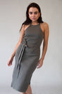 Kleid Bella Bio-Baumwolle Olive elegant nachhaltig GOTS